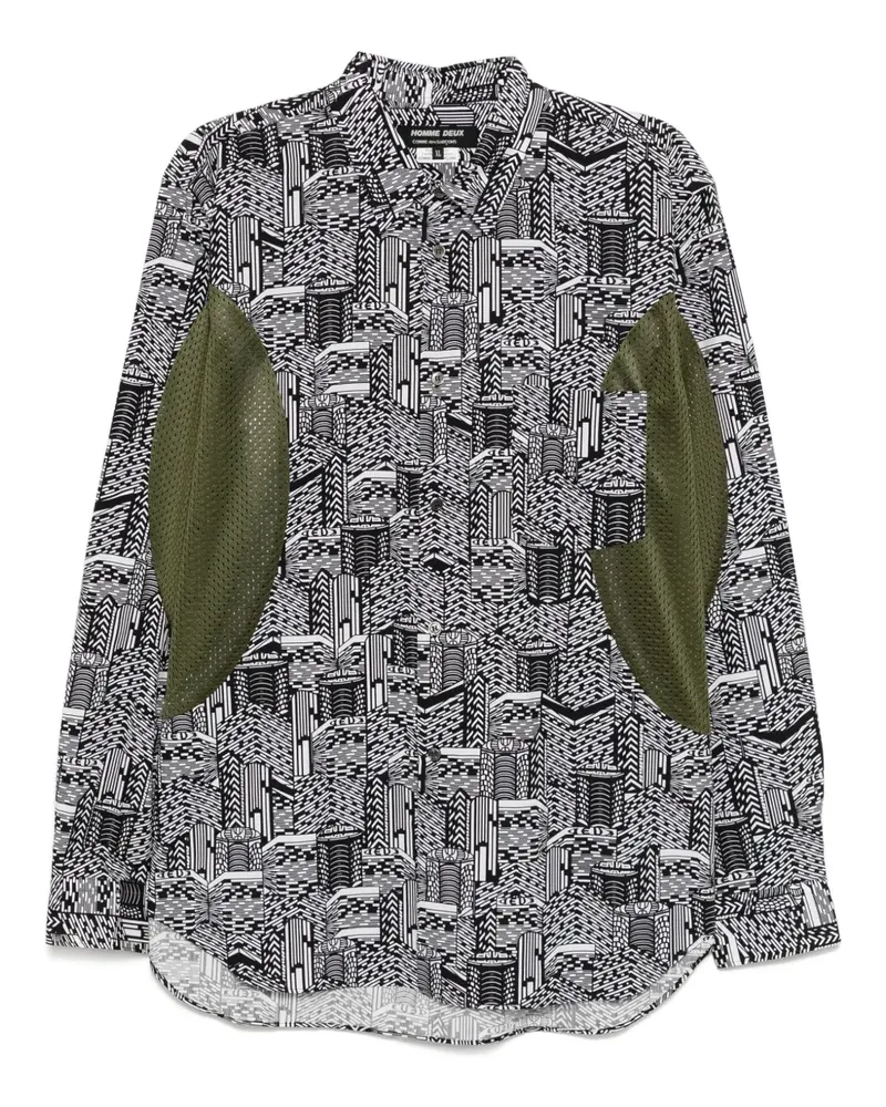 Comme des Garçons Hemd mit abstraktem Muster - Schwarz Schwarz
