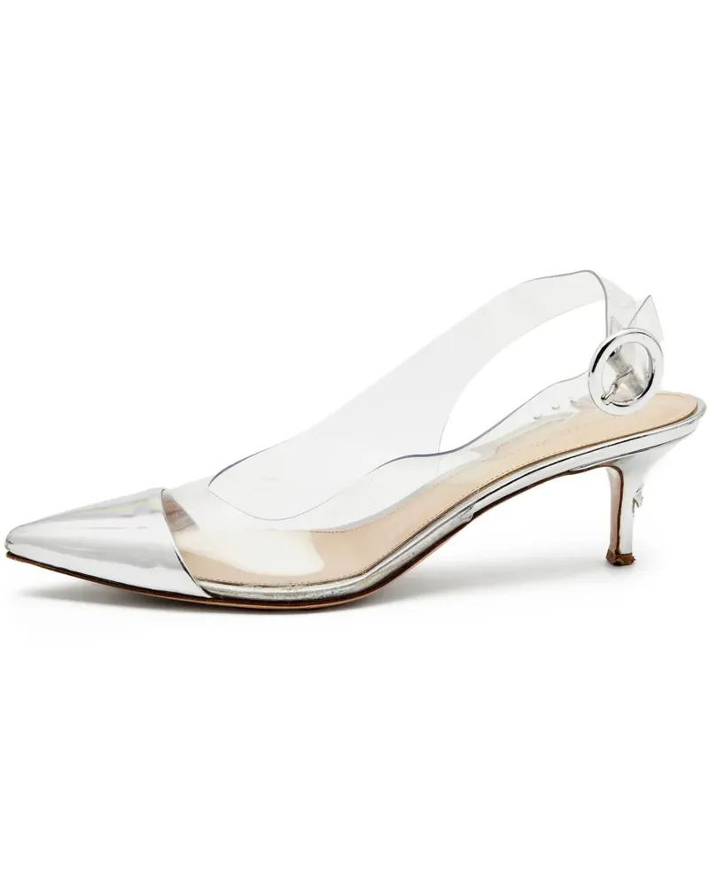 Gianvito Rossi Pumps im Metallic-Look - Weiß Weiß