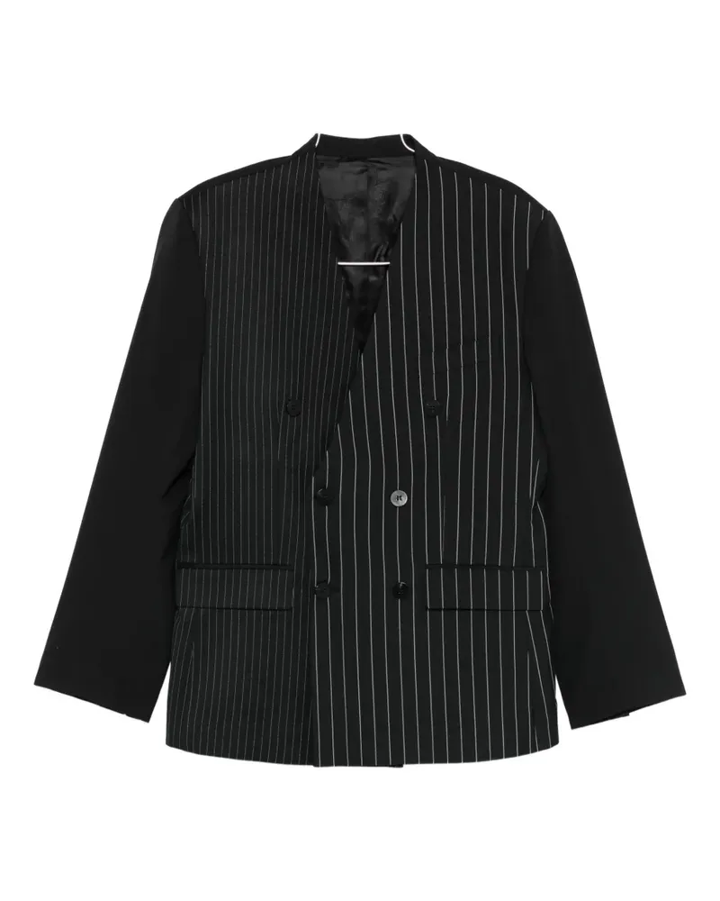 Ernest W. Baker pinstripe double-breasted blazer - Schwarz Schwarz