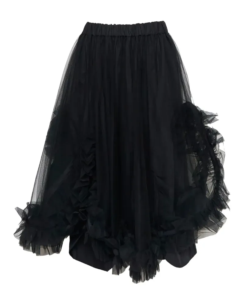 Noir Kei Ninomiya tulle-overlay skirt - Schwarz Schwarz
