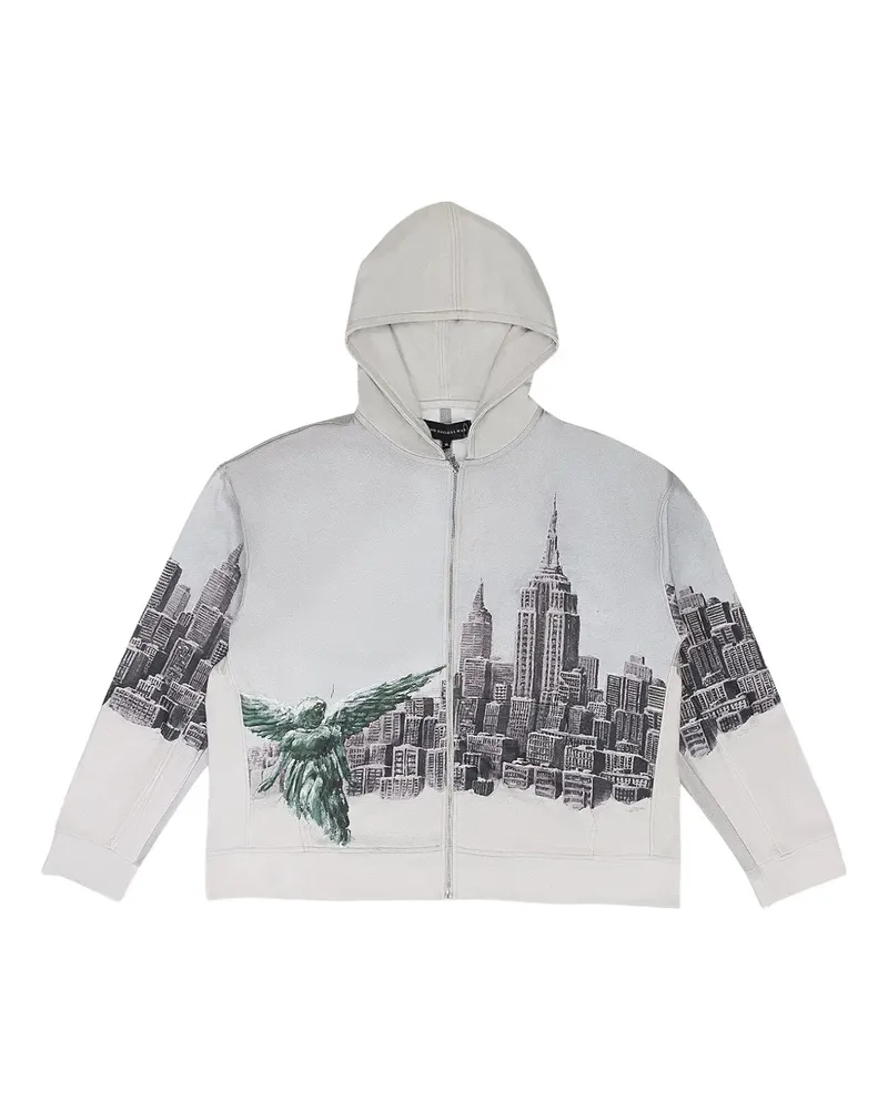 WHO DECIDES WAR Langärmeliger Hoodie - Blau Blau