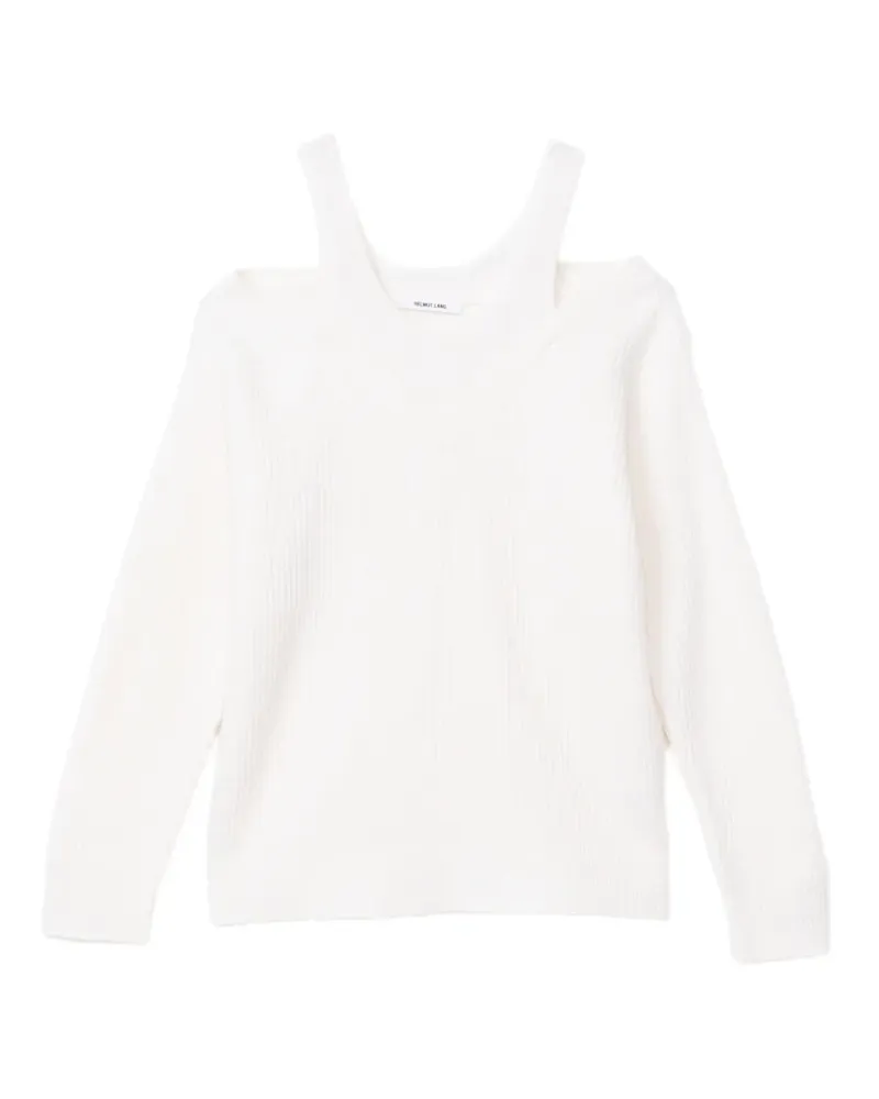 Helmut Lang Gerippter Pullover mit Cut-Outs - Weiß Weiß
