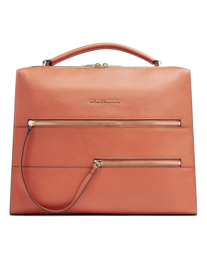 Piquadro Laptoptasche aus gekörntem Leder - Braun Braun
