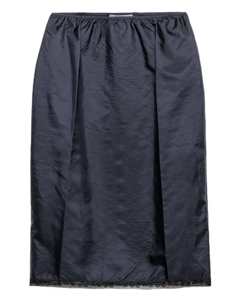 Prada Bleistiftrock mit Spitzensaum - Blau Blau