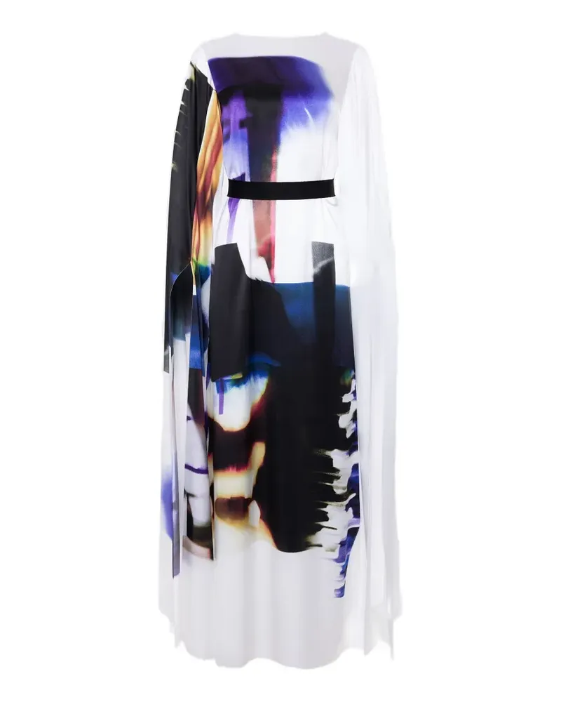 Roksanda Ilincic Razi graphic-print maxi kaftan dress - Weiß Weiß