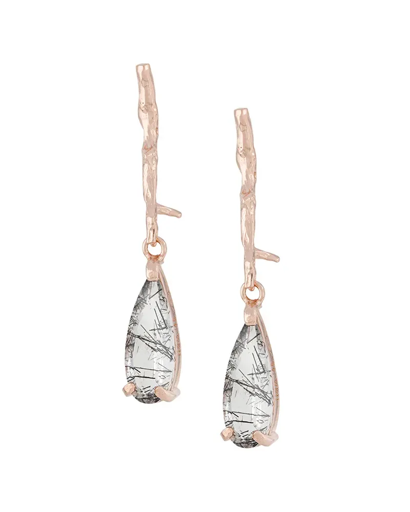 Wouters & Hendrix Reves de Reves' Ohrringe im Zweigdesign - Metallic Metallic