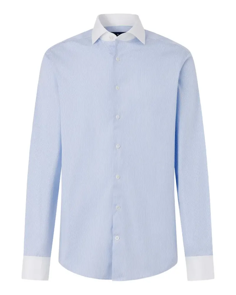 Hackett Fein gestreiftes Hemd - Blau Blau