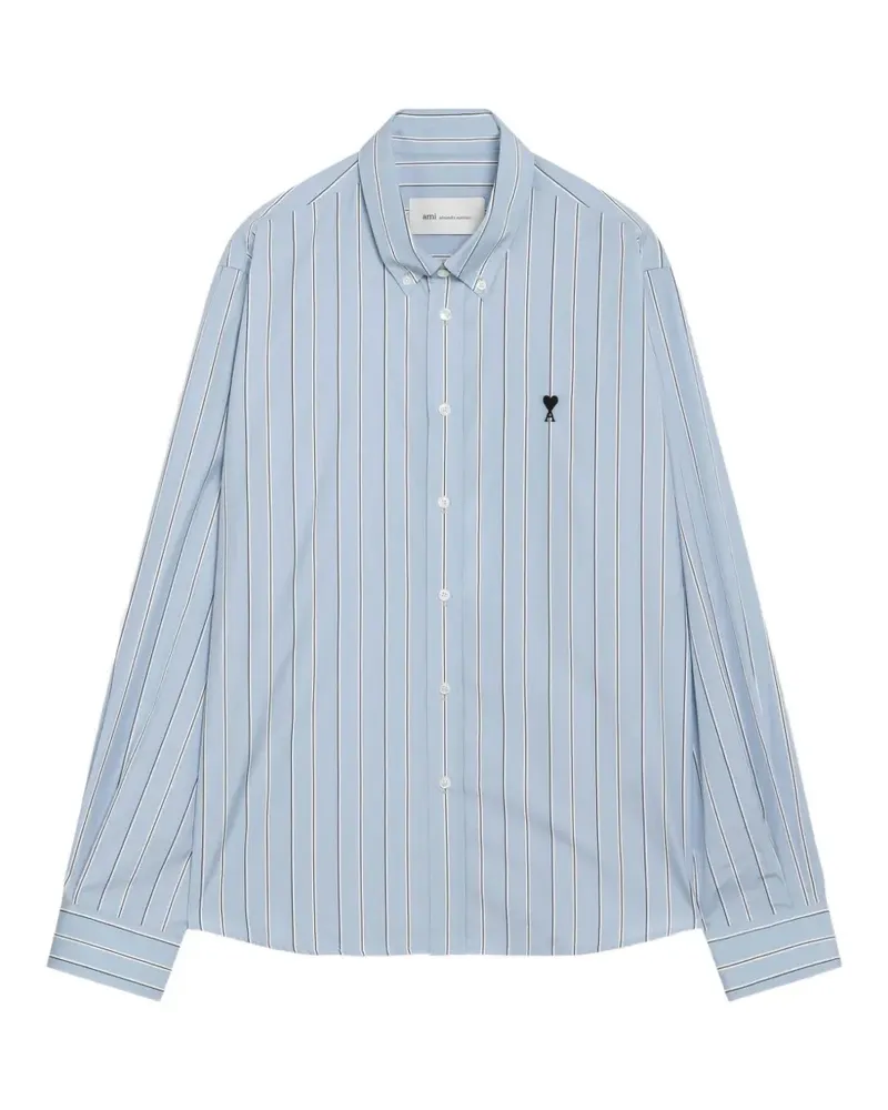 AMI Paris Ami de Coeur Hemd mit Längsstreifen - Blau Blau