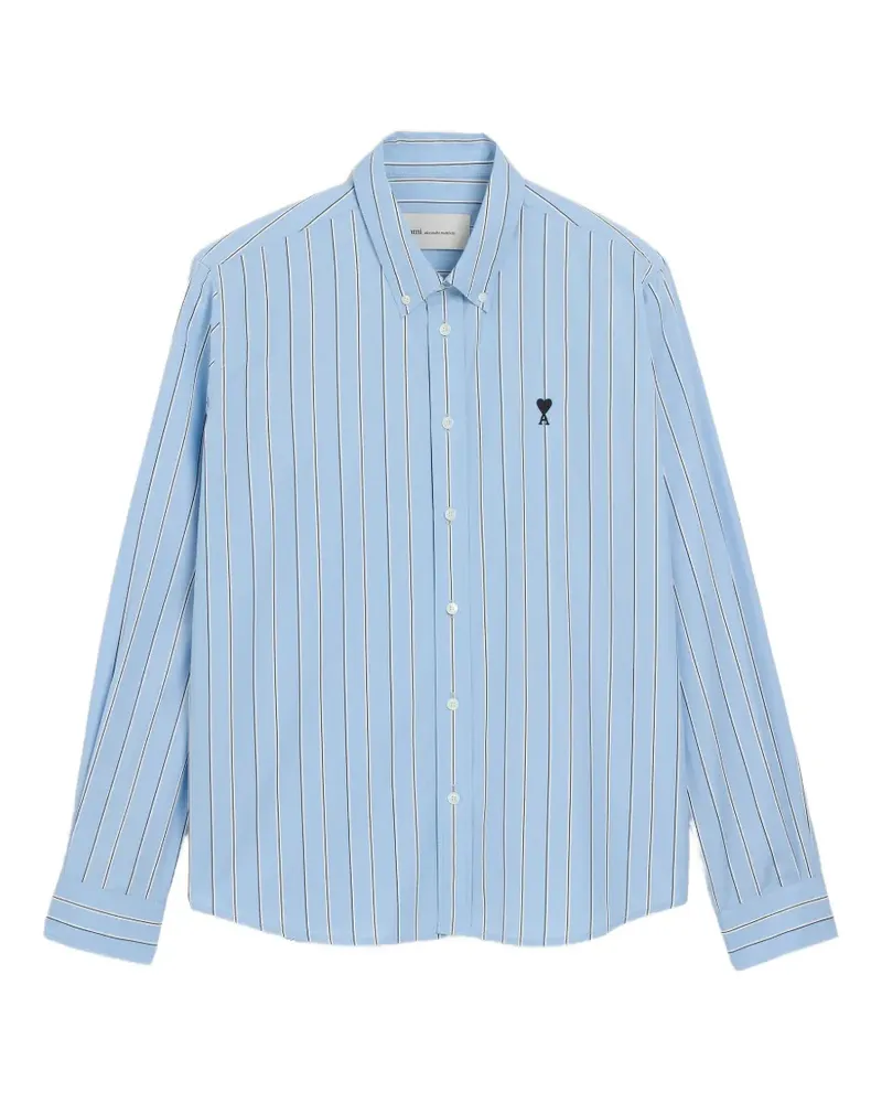 AMI Paris Ami de Coeur Hemd mit Längsstreifen - Blau Blau