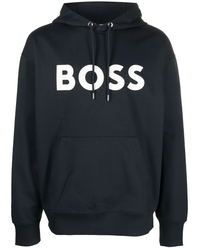 HUGO BOSS Hoodie mit Logo-Print - Blau Blau