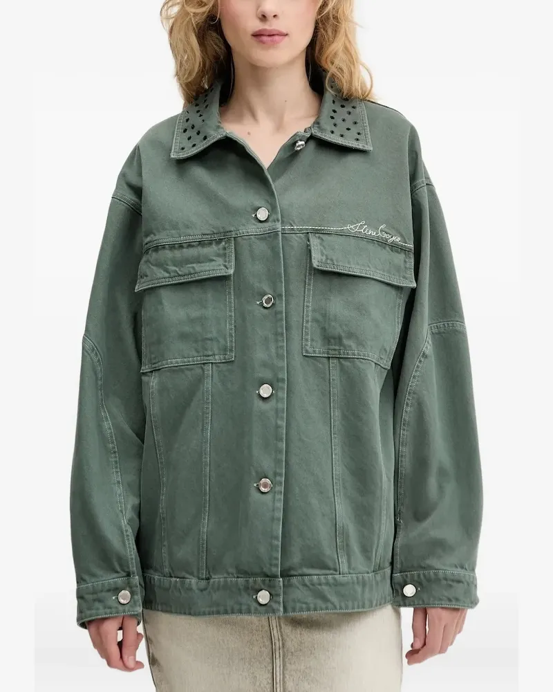 Stine Goya Jeansjacke mit verziertem Kragen - Grün Grün