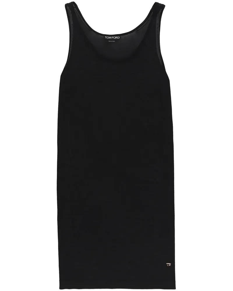 Tom Ford Trägerkleid mit Logo-Schild - Schwarz Schwarz