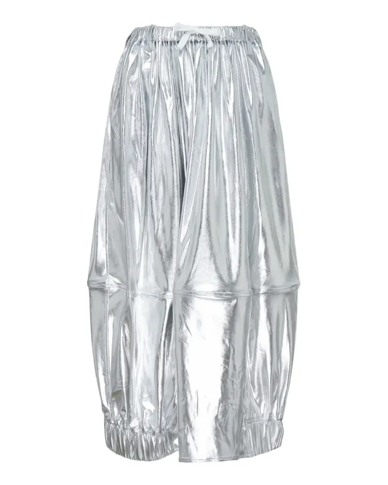 Melitta Baumeister metallic-effect gathered midi skirt - Silber Silber
