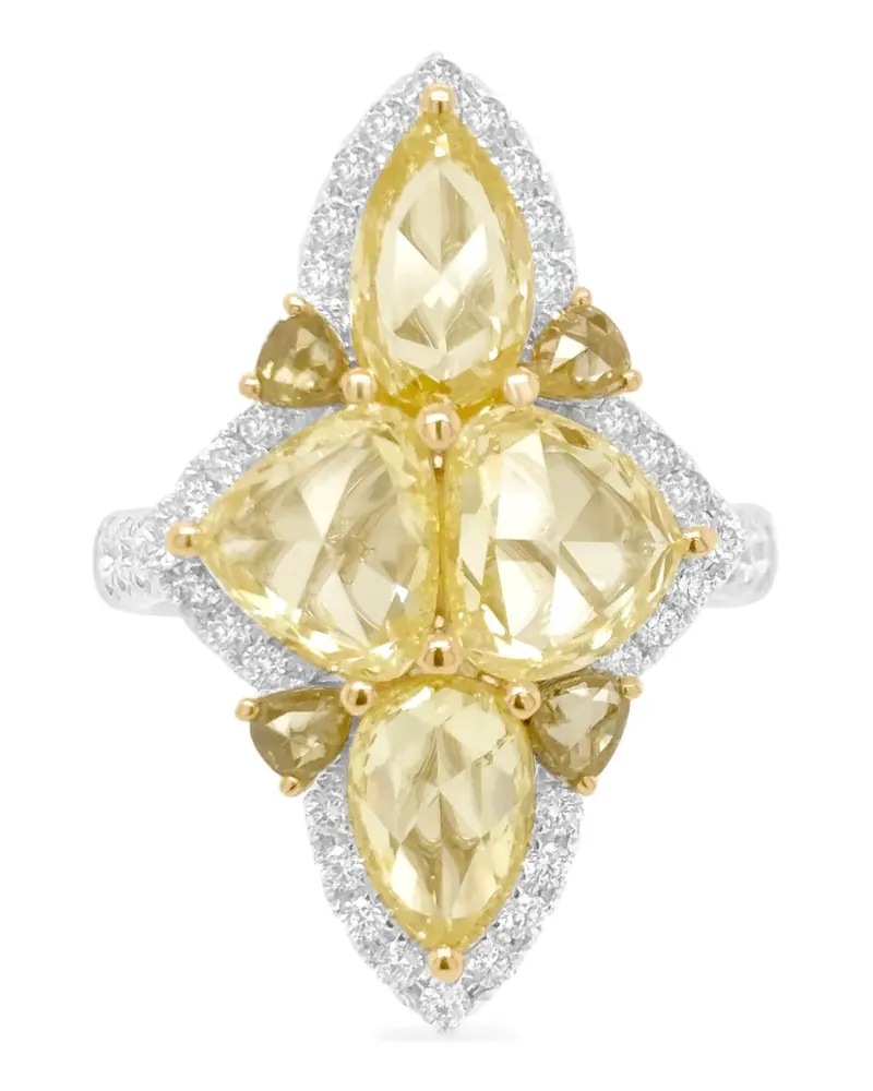 HYT Jewelry 18kt Gelb- und Weißgoldring mit Diamant - Silber Silber