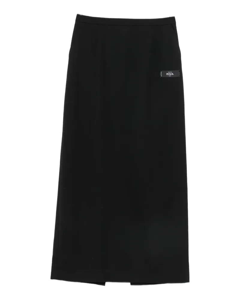 MIHARAYASUHIRO logo-patch maxi skirt - Schwarz Schwarz