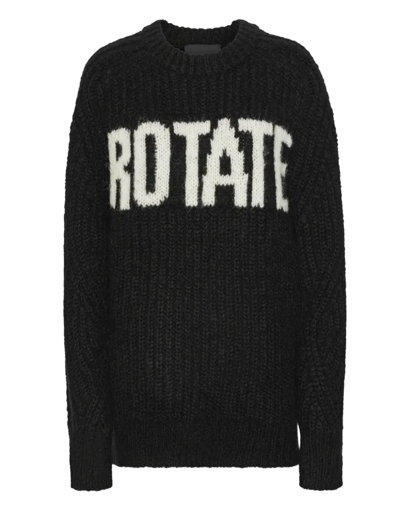 ROTATE Birger Christensen Pullover mit Logo-Detail - Schwarz Schwarz