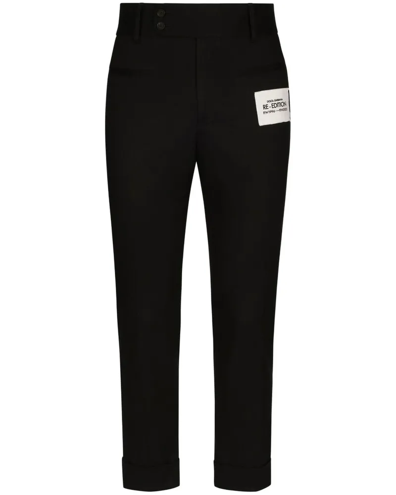 Dolce & Gabbana Cropped-Hose mit Bügelfalten - Schwarz Schwarz