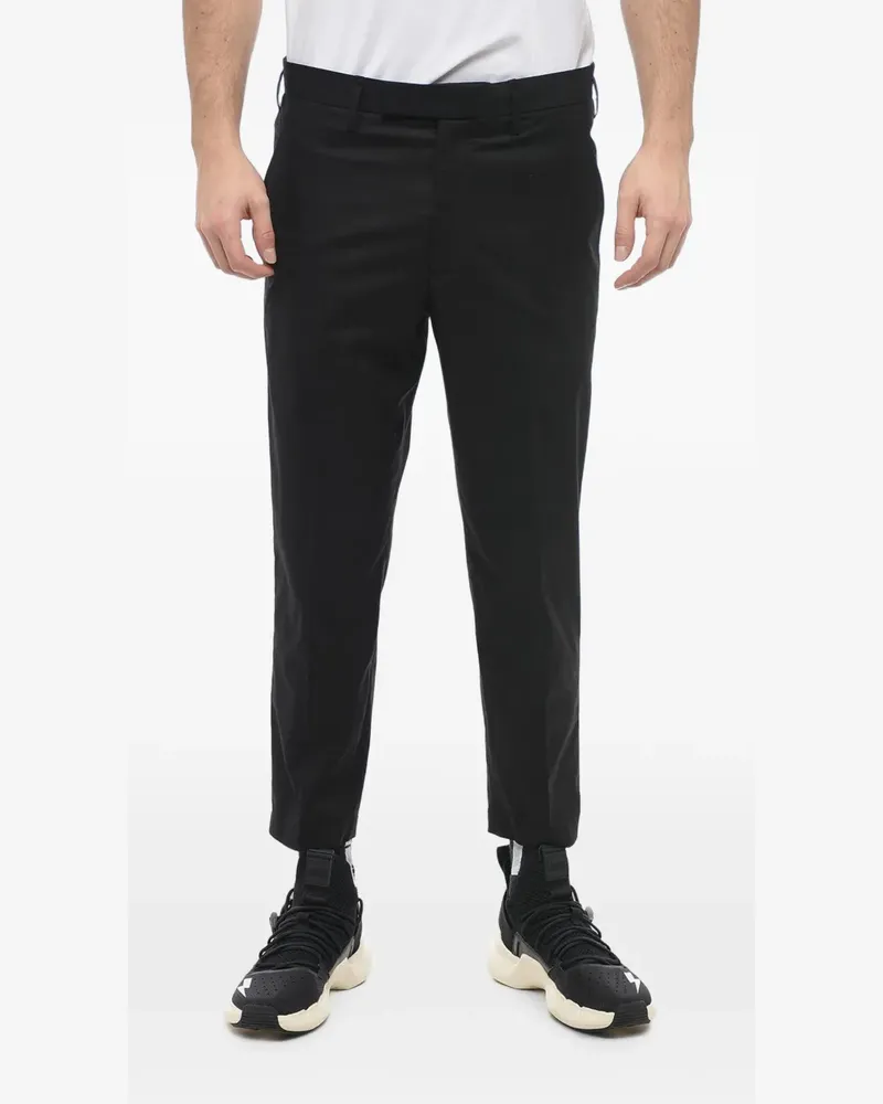 Neil Barrett concealed-fastening cropped tailored trousers - Schwarz Schwarz