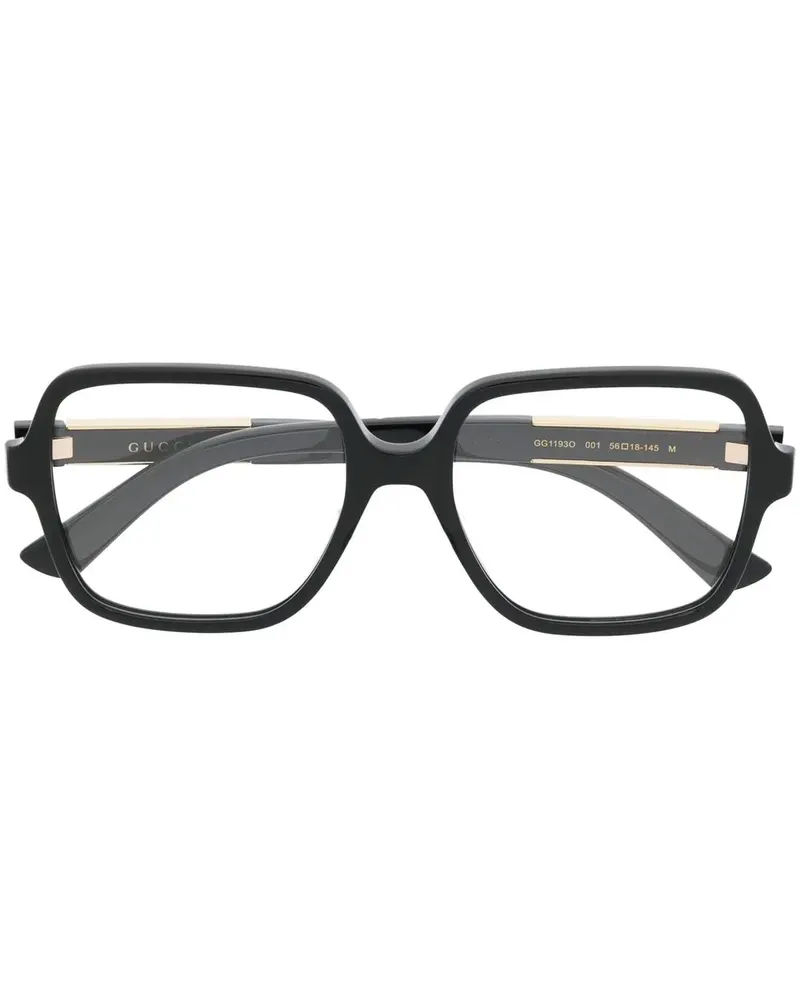 Gucci Brille mit eckigem Gestell - Schwarz Schwarz