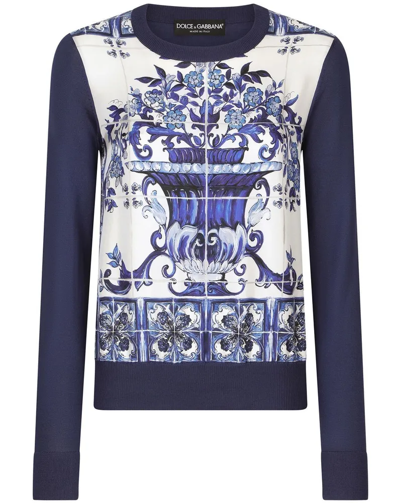 Dolce & Gabbana Pullover mit Majolica-Print - Blau Blau