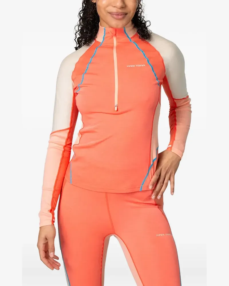 Kari Traa panelled half-zip top - Orange Orange