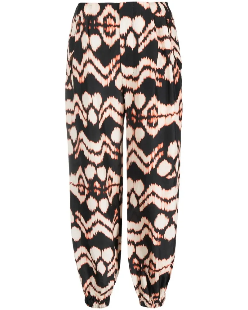 Ulla Johnson Gerade Hose mit abstraktem Print Schwarz