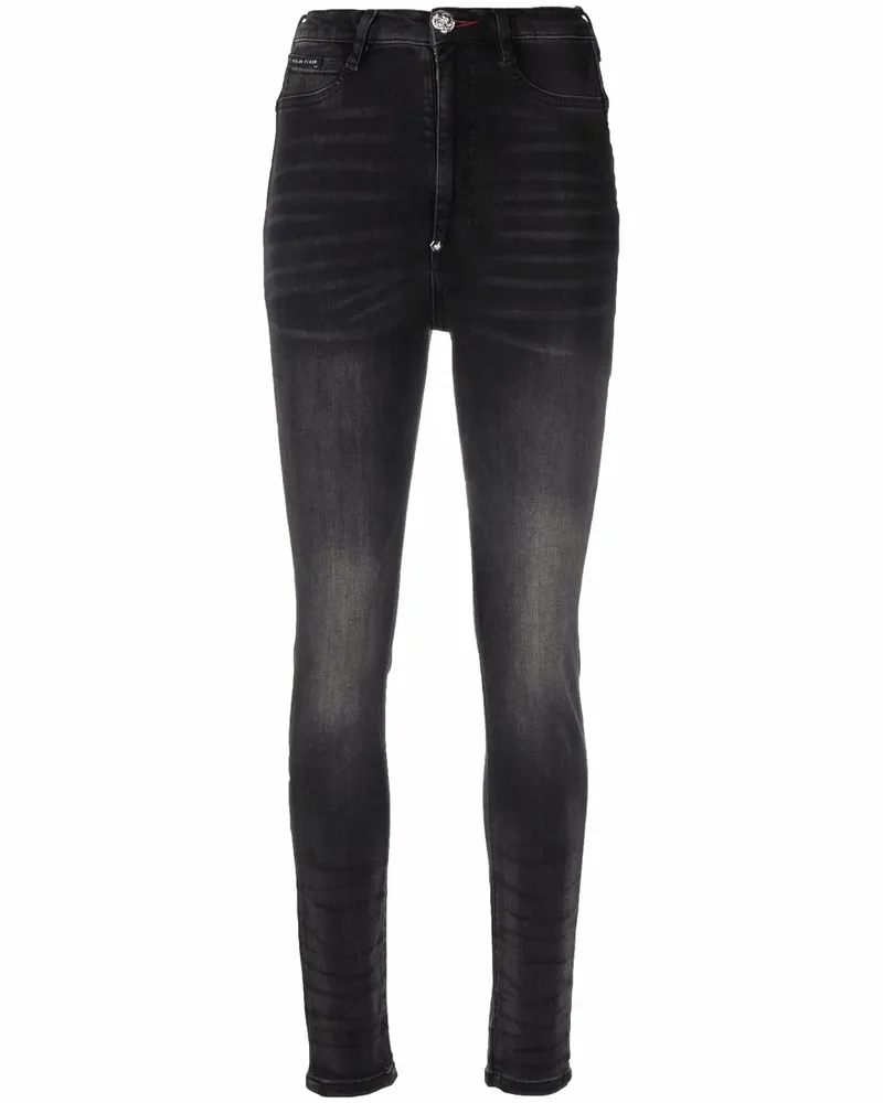 Philipp Plein Iconic Plein Jeggings mit hohem Bund - Grau Grau