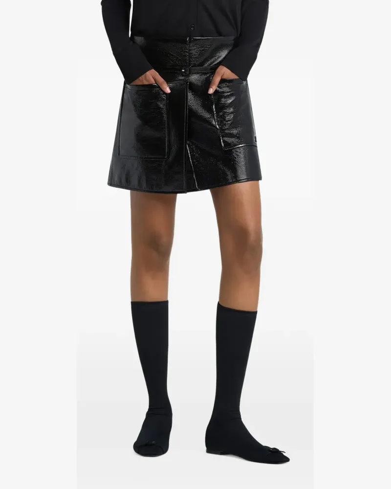 Courrèges Minirock mit Pattentaschen - Schwarz Schwarz
