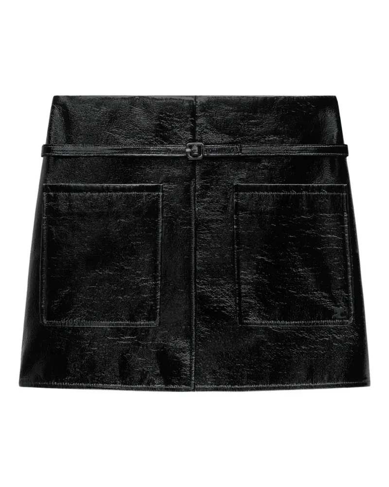 Courrèges Minirock mit Pattentaschen - Schwarz Schwarz