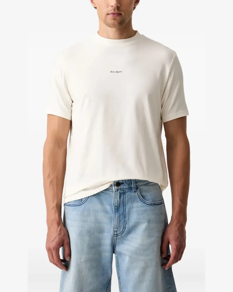 Karl Lagerfeld logo-print short-sleeve T-shirt - Nude Nude