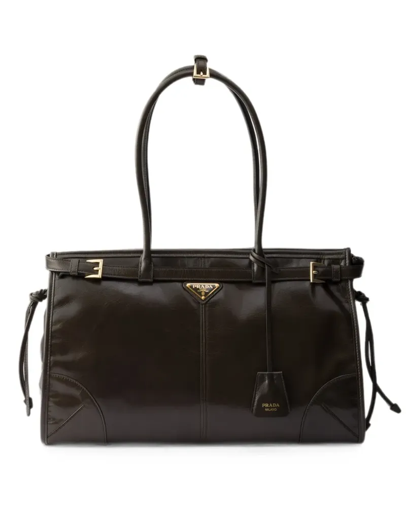 Prada Bonnie large leather handbag - Grün Grün