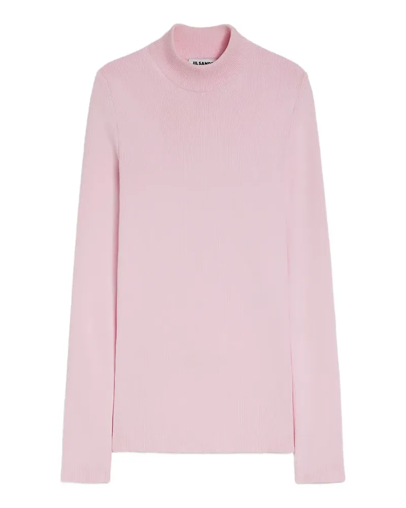 Jil Sander Gerippter Pullover mit Stehkragen - Rosa Rosa