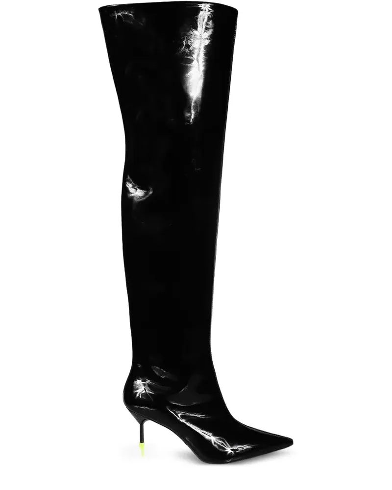 MSGM Stiefel aus Lackleder - Schwarz Schwarz