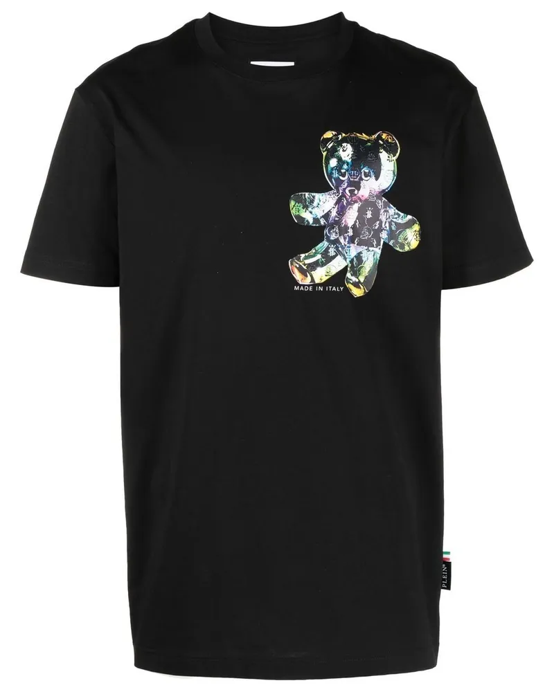 Philipp Plein T-Shirt mit Teddy-Print - Schwarz Schwarz