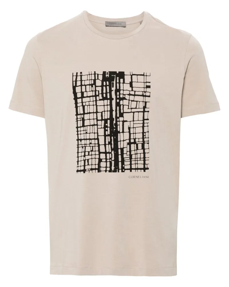 Corneliani T-Shirt mit geometrischem Print Nude