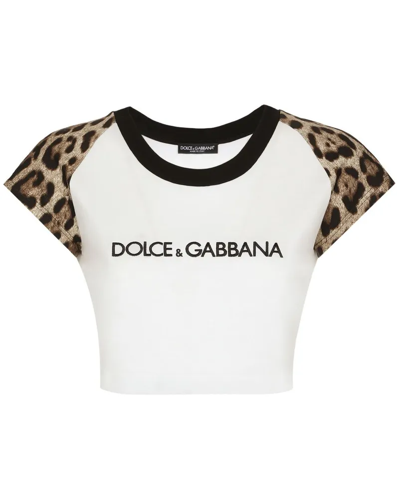 Dolce & Gabbana T-Shirt mit Leoparden-Print - Weiß Weiß