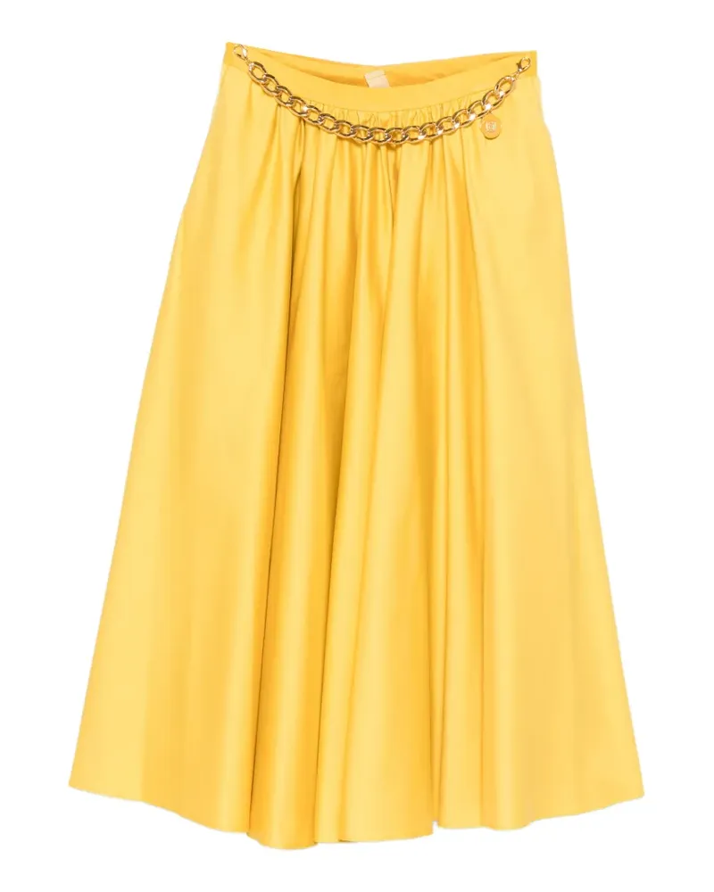 Elisabetta Franchi chain-detail midi skirt - Gelb Gelb