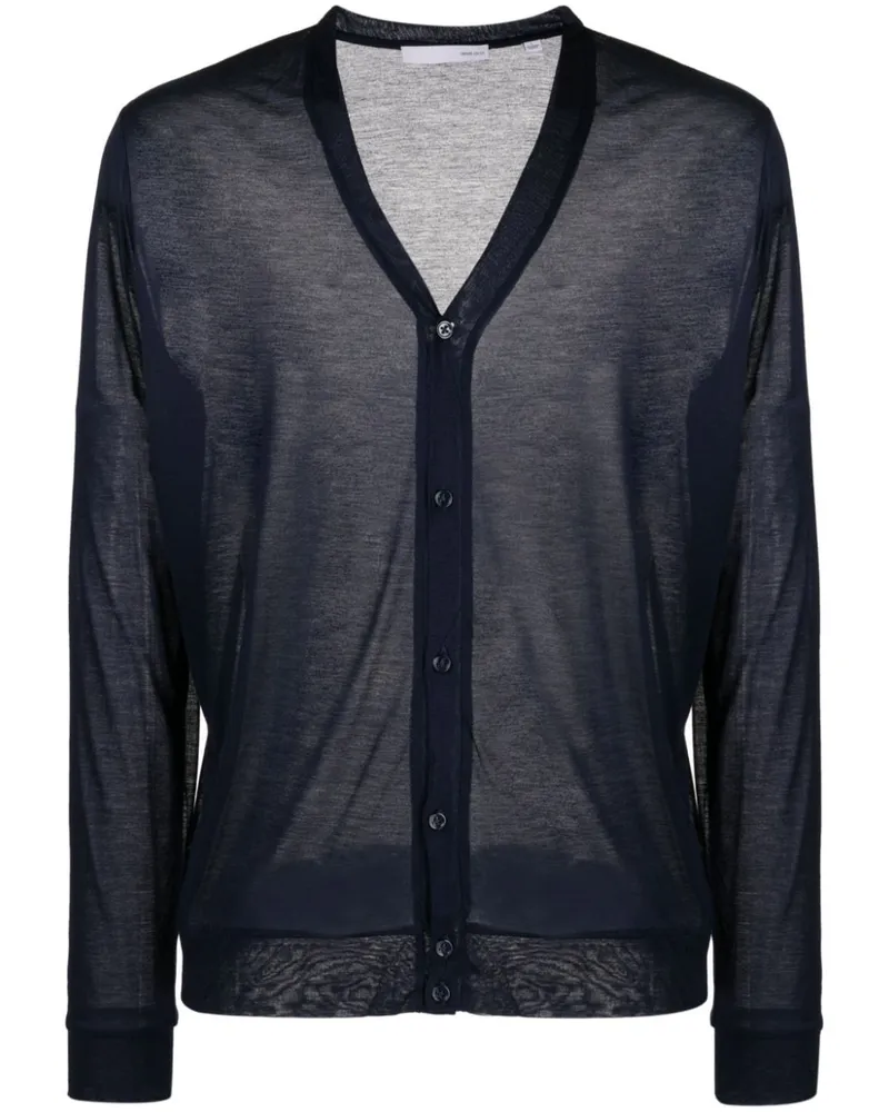 PRIVATE STOCK Semi-transparenter The Nero Cardigan Blau