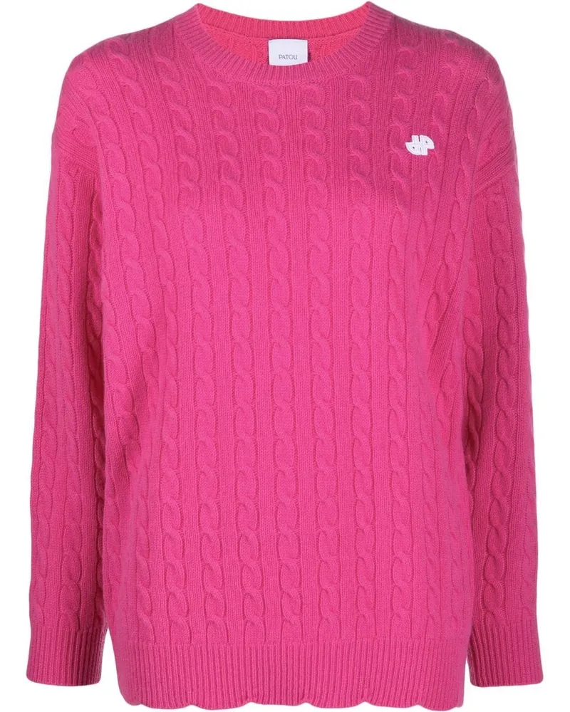 Patou Pullover mit Zopfmuster Rosa