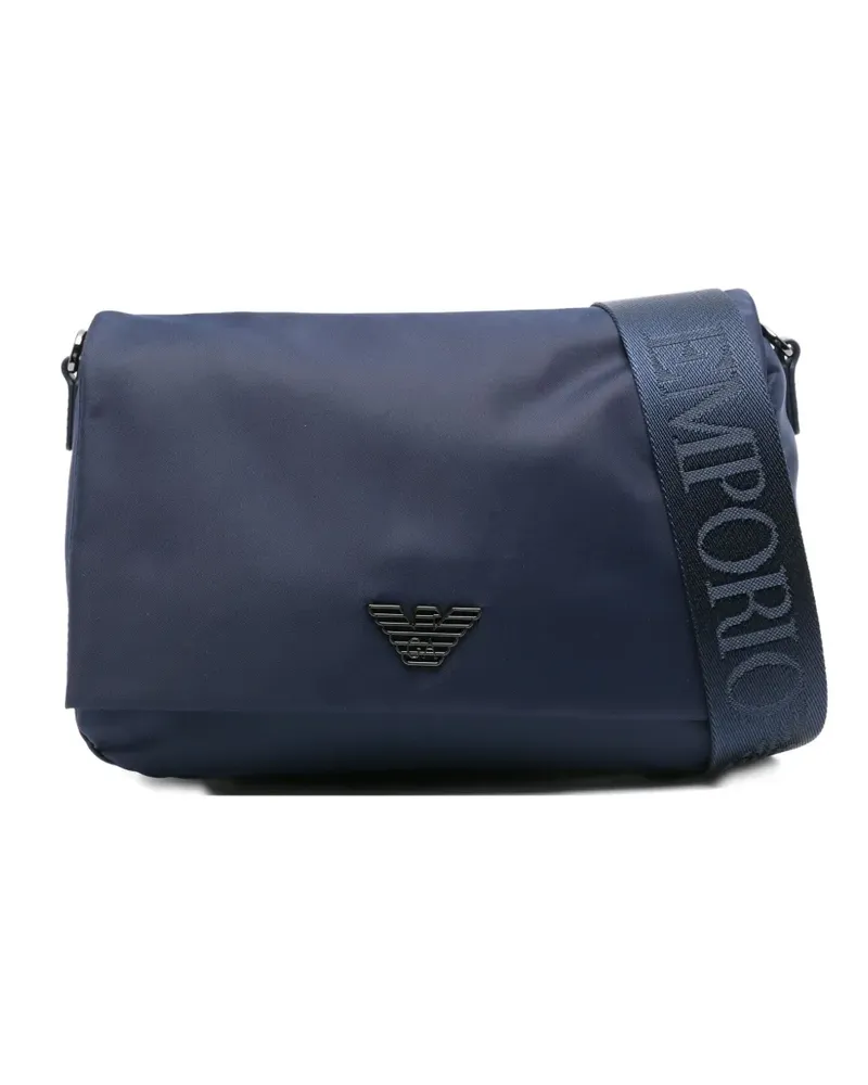 Emporio Armani Kuriertasche mit Adler-Logo - Blau Blau