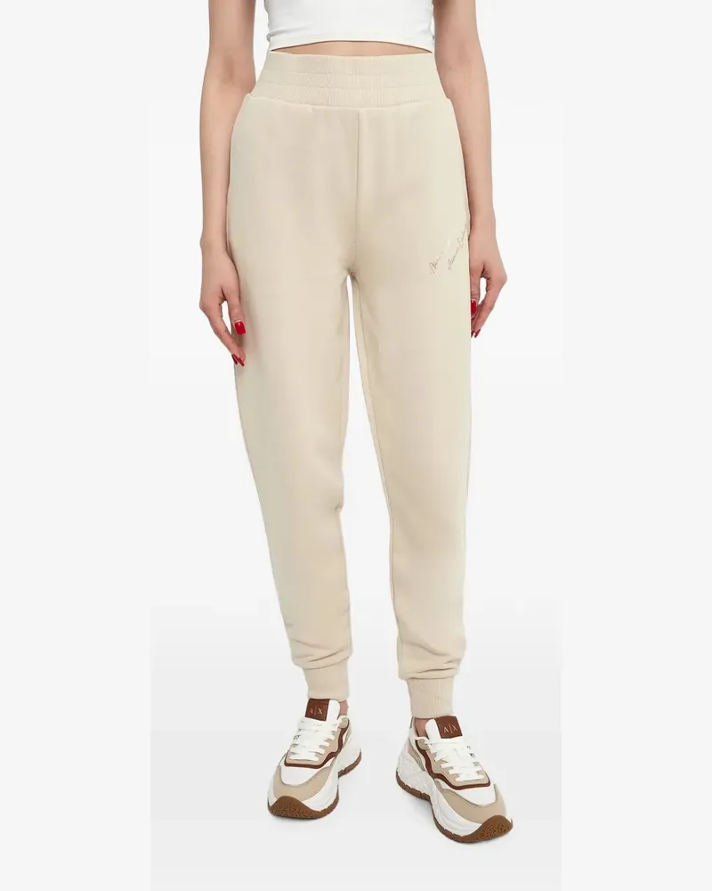 Armani Exchange logo-print track pants - Nude Nude