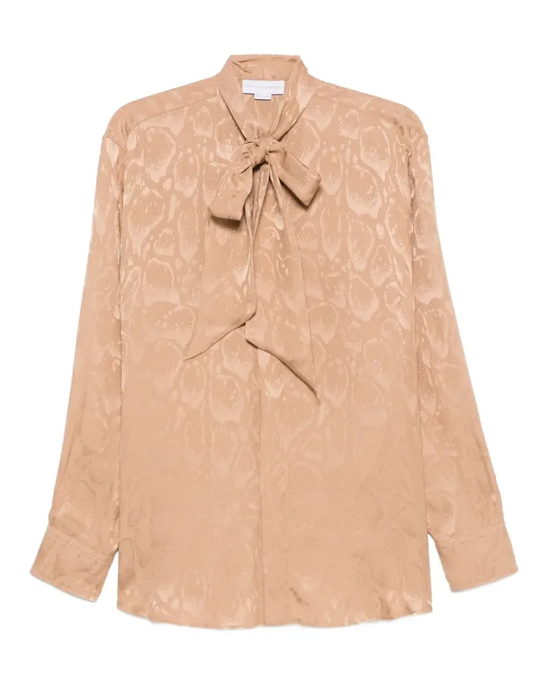 Stella McCartney Jacquard-Bluse mit Schleifenkragen - Braun Braun