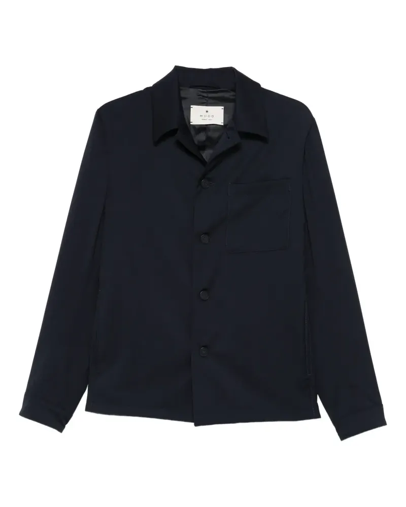 Manuel Ritz Geknöpfte Hemdjacke mit Tasche - Blau Blau