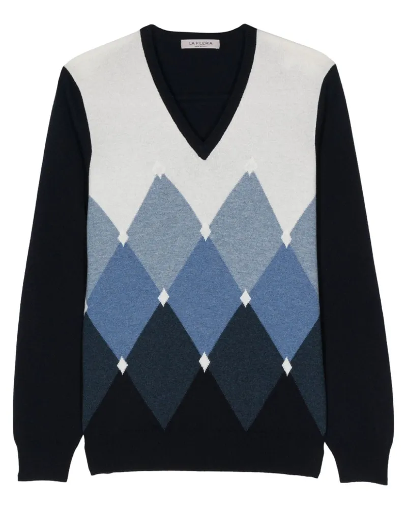 La Fileria Pullover mit Argyle-Muster - Blau Blau