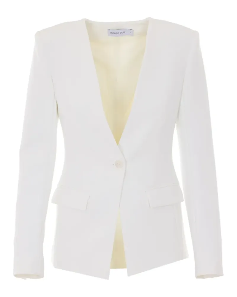 Patrizia Pepe V-neck single-breasted blazer - Weiß Weiß