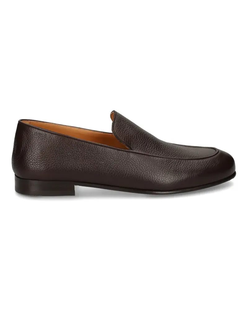 HUGO BOSS grainy leather loafers - Braun Braun