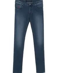 Hand Picked Halbhohe Slim-Fit-Jeans Blau