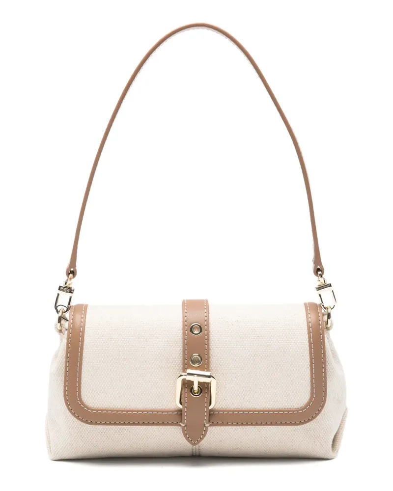 Maje buckle-detail shoulder bag - Nude Nude