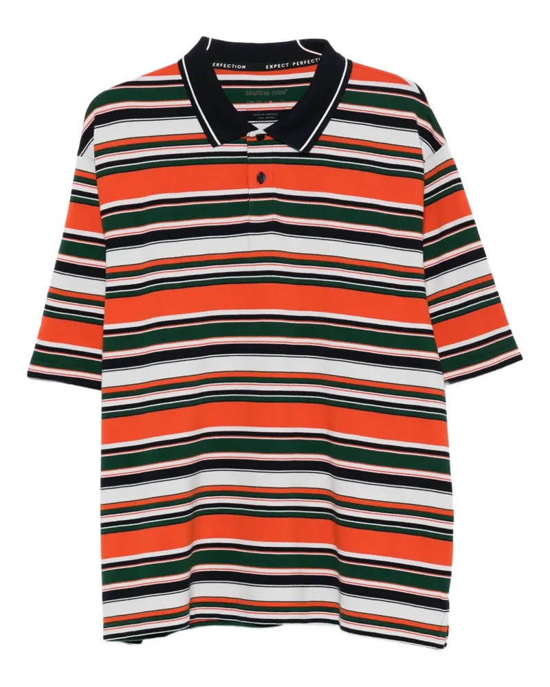 Martine Rose Gestreiftes Poloshirt mit Logo - Orange Orange