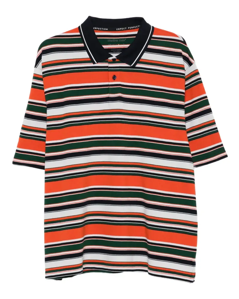 Martine Rose Gestreiftes Poloshirt mit Logo - Orange Orange